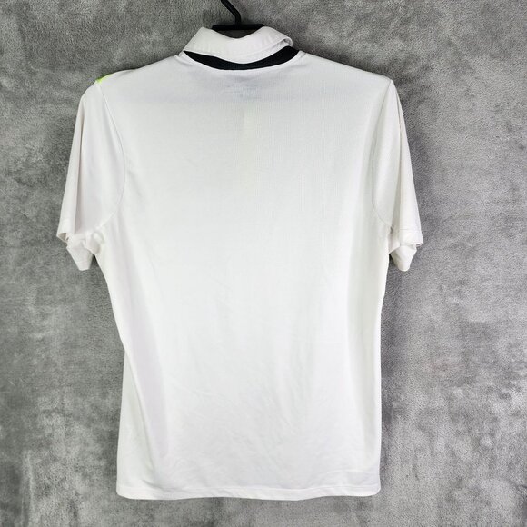 Mens Nike Golf Modern Fit Dri-Fit Polo Shirt White & Neon Green Short Sleeve L - Picture 8 of 11